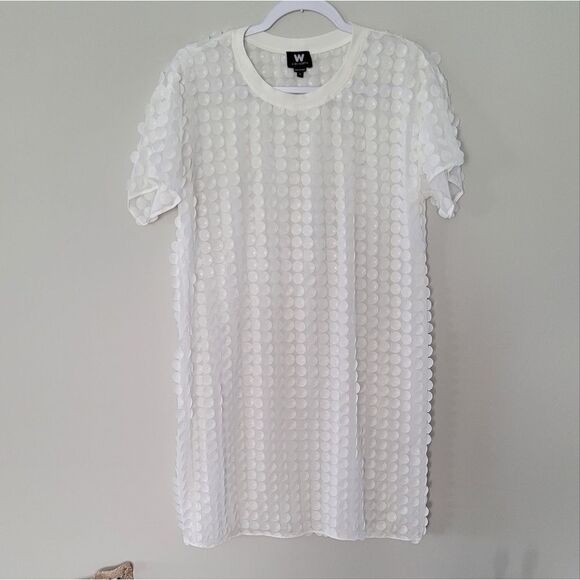 W By Worth White Circle aplique dress Size 6 - Picture 3 of 13
